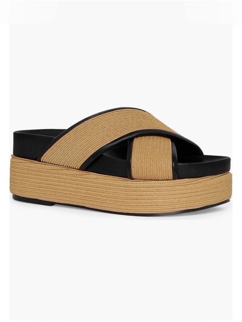 Rebecca Minkoff Woven Dune Khaki Womenâs Platform Sandals Size 8 Nib